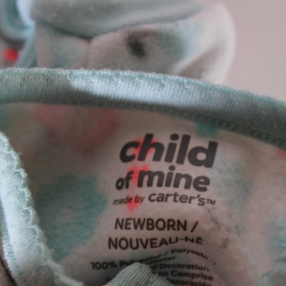 CARTERS (4) Newborn Sleeper Footies Pyjama Lot Size Newborn New Born NB - Picture 9 of 11